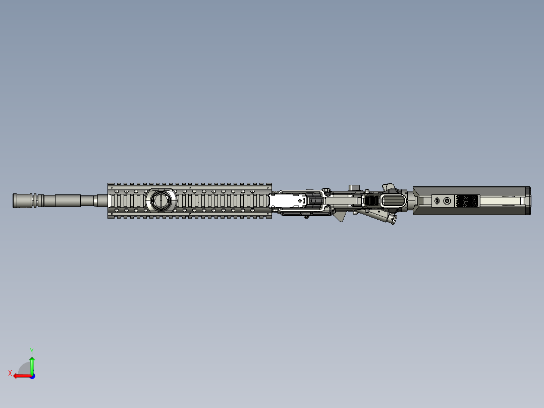 手枪左轮冲锋枪老式狙击步枪设计3D图纸piston-m4-carbine STP后视图