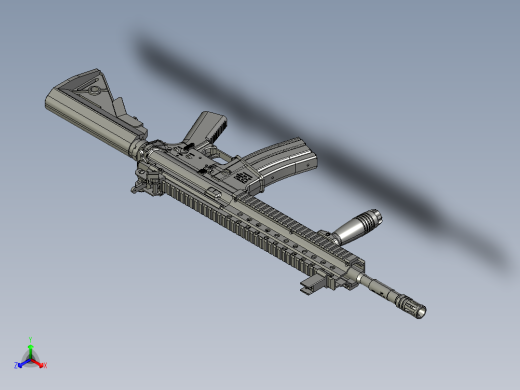 手枪左轮冲锋枪老式狙击步枪设计3D图纸piston-m4-carbine STP正等轴测缩略图
