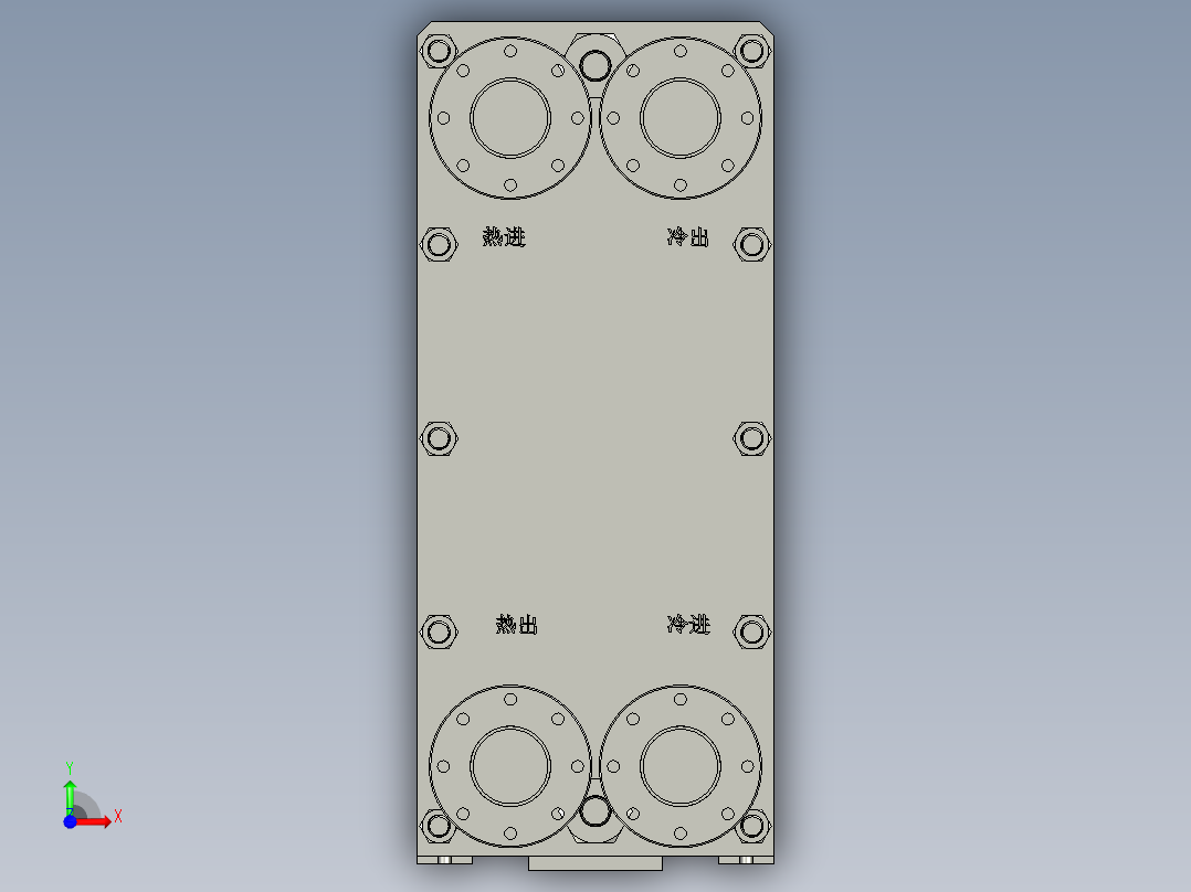 BR型板式换热器前视图