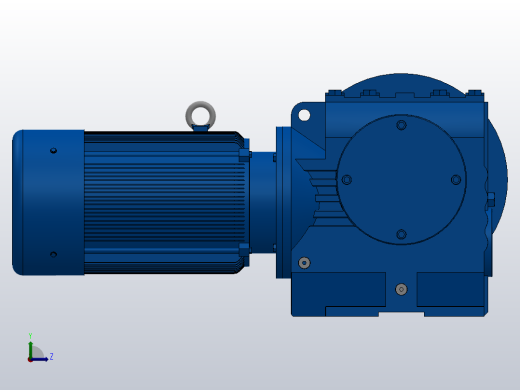 SF87法兰轴伸式安装斜齿-蜗轮蜗杆减速机SF87-YV4-4P-43.13-M1-0°-B左视缩略图