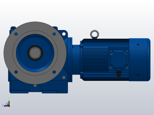 SF87法兰轴伸式安装斜齿-蜗轮蜗杆减速机SF87-YV4-4P-43.13-M1-0°-B右视缩略图