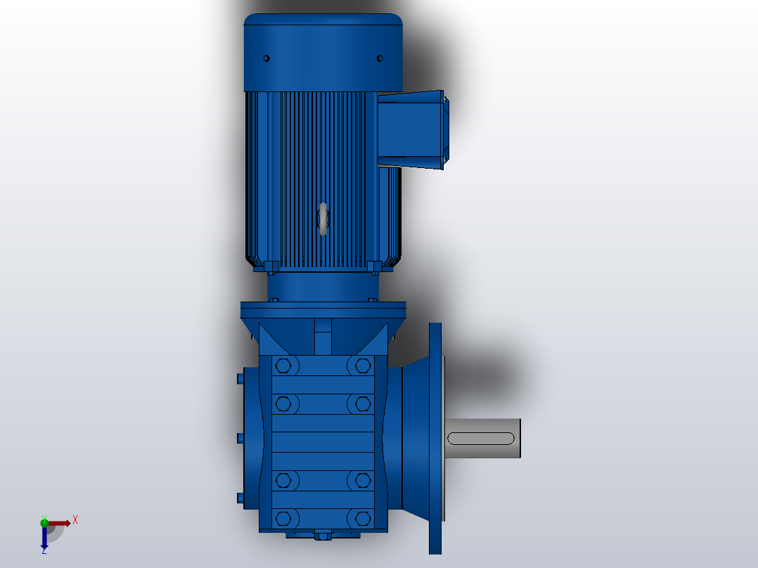 SF87法兰轴伸式安装斜齿-蜗轮蜗杆减速机SF87-YV4-4P-43.13-M1-0°-B俯视图