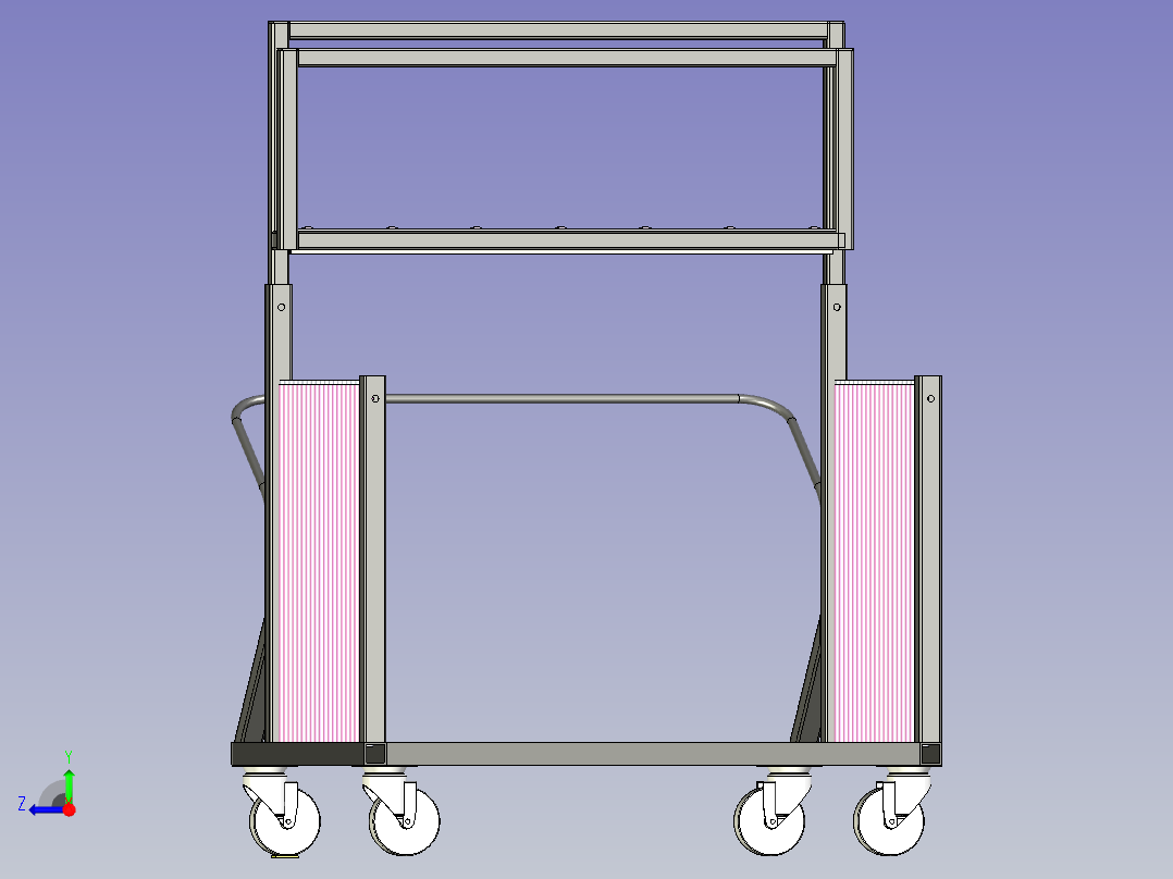 玻璃运输小车右视图