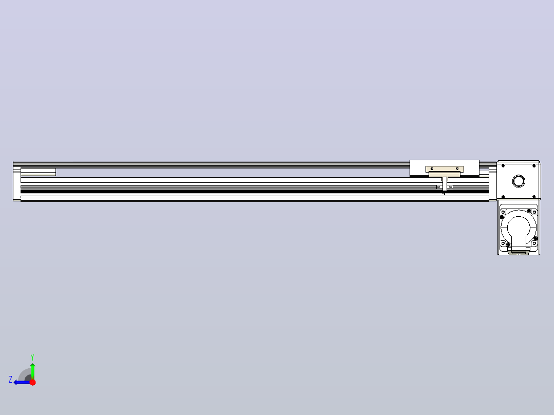 皮带直线轴半封闭可选导轨TPA-HNB-105D-90-L550-RP-Y-P20-N3右视图
