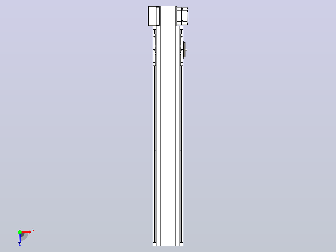 皮带直线轴半封闭可选导轨TPA-HNB-105D-90-L550-RP-Y-P20-N3俯视图