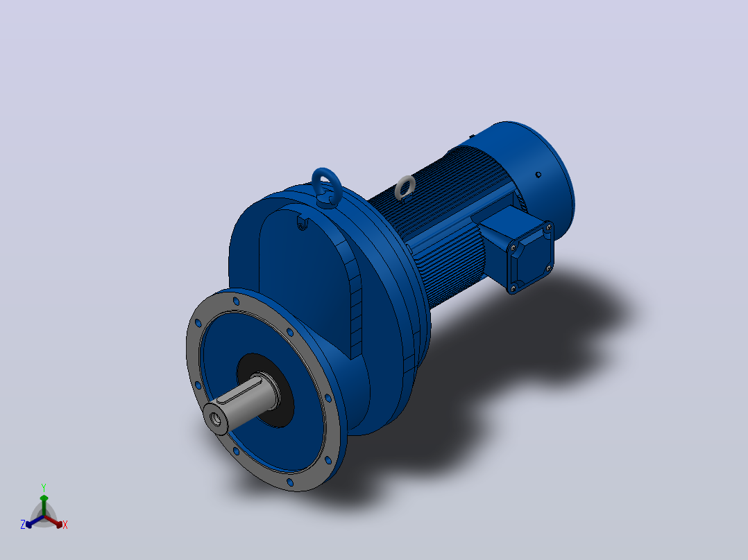 RXF157法兰轴伸式安装斜齿轮减速机RX157-Y15-4P-160L-M1-0°-Φ550主视图