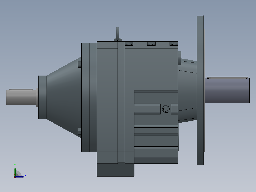RFS137法兰轴伸式斜齿轮减速机[RFS137-7.59-M6-Φ550]左视图