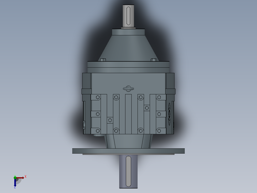 RFS137法兰轴伸式斜齿轮减速机[RFS137-7.59-M6-Φ550]俯视图
