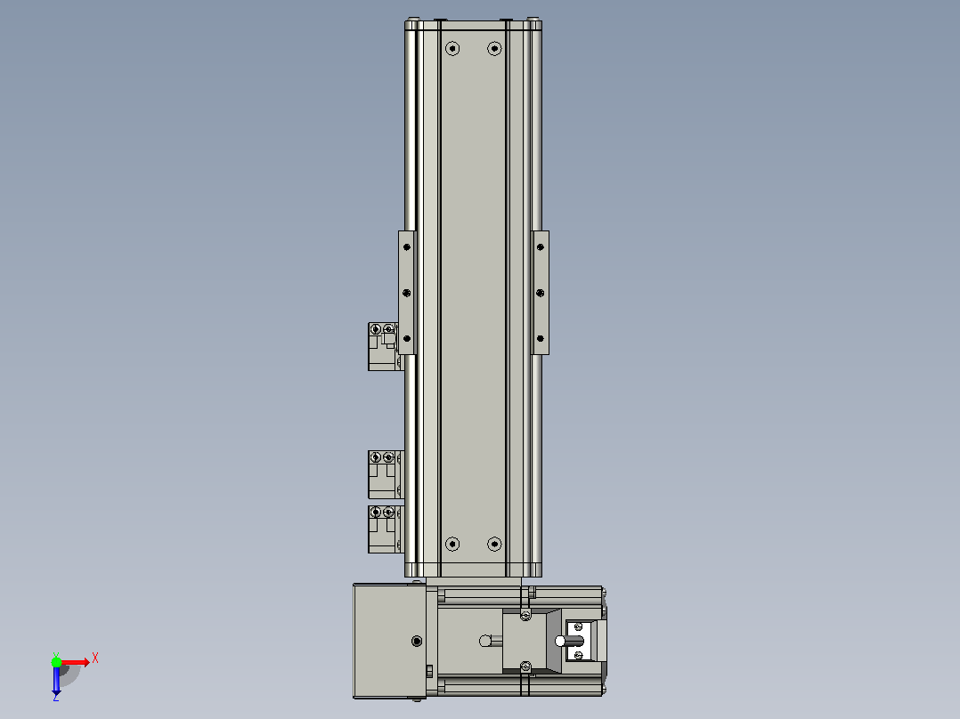 MT75BT半封闭皮带滑台[MT75BT.L80.100.LU.P40.C3]俯视图