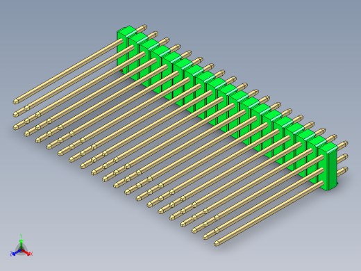彩色公头100mil（2.54mm）系列-DS1021_green_3x19p_100mil_Type43_rev1.0