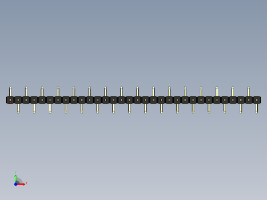 彩色公排针 100mil 2.54mm 系列-DS1022_black_32p_100mil_Type_SMT_R1_rev1.0前视缩略图