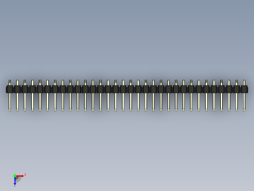 彩色公排针 100mil 2.54mm 系列-DS1022_black_32p_100mil_Type_SMT_R1_rev1.0俯视缩略图