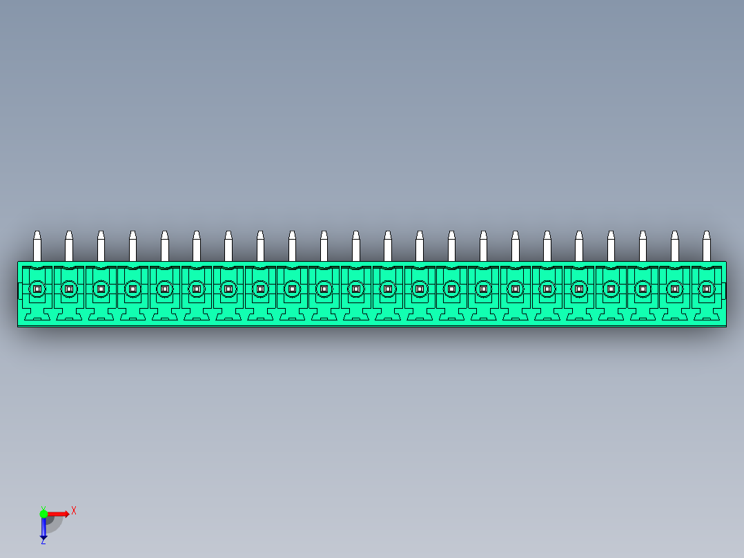 DEGSON 15EDG 系列 3.5mm 插拔式接线端子 FullPack-15EDGRC-3.5-22P-14-00AH俯视图