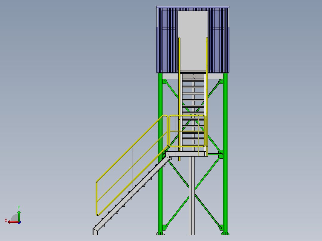 军事瞭望塔后视图
