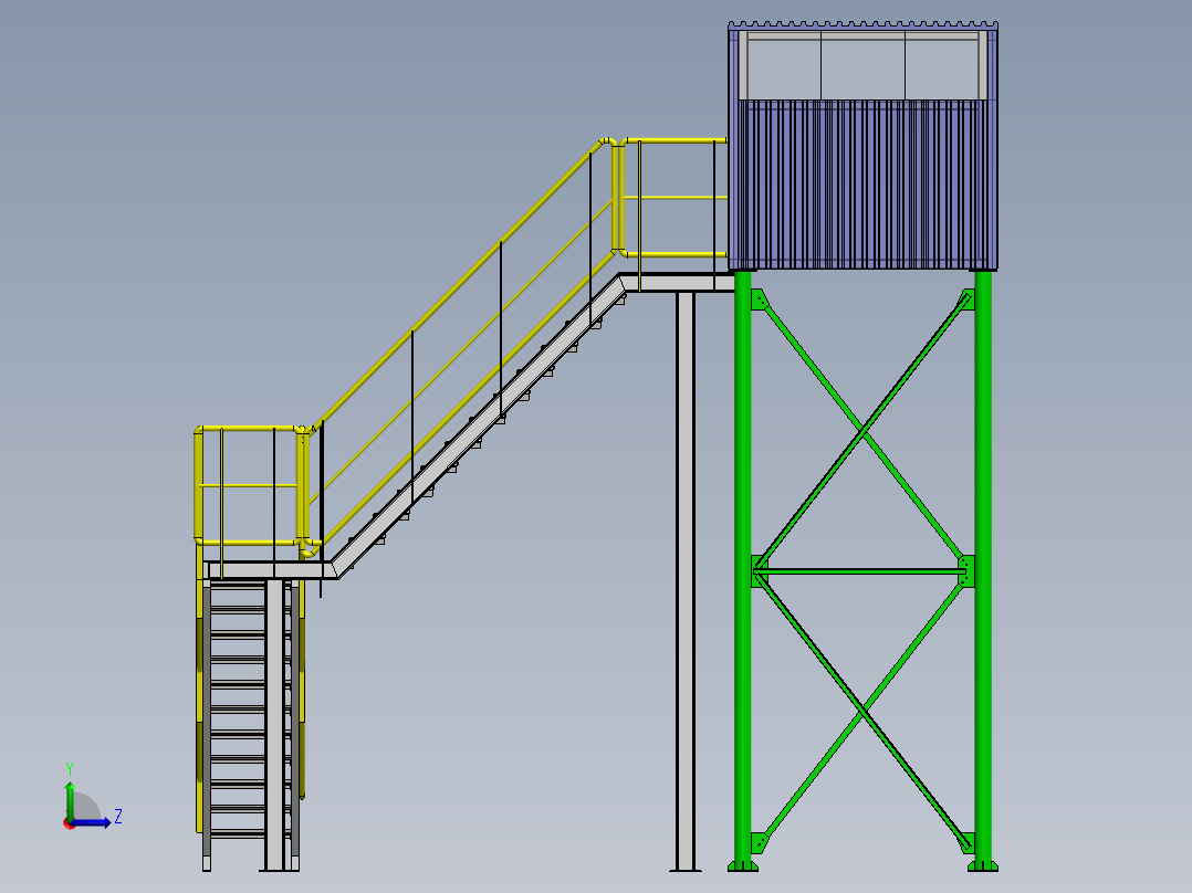 军事瞭望塔左视图