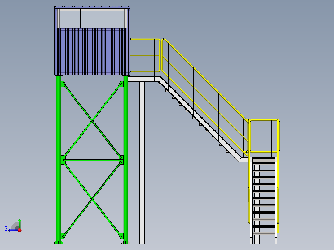 军事瞭望塔右视图