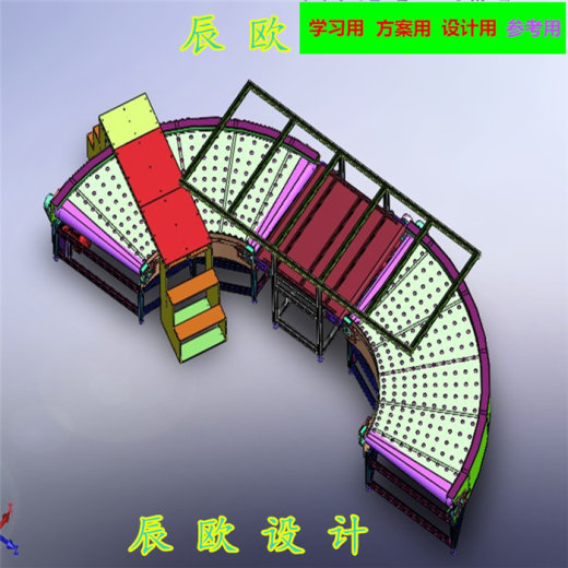 180度90度转弯皮带机3D图纸设计缩略图