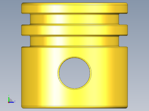 气缸电机-2851 Bright Yellow Technic Engine Piston Round左视缩略图