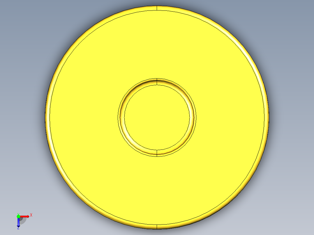 气缸电机-2851 Bright Yellow Technic Engine Piston Round俯视图