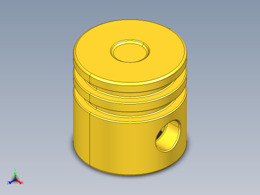 气缸电机-2851 Bright Yellow Technic Engine Piston Round正等轴测缩略图