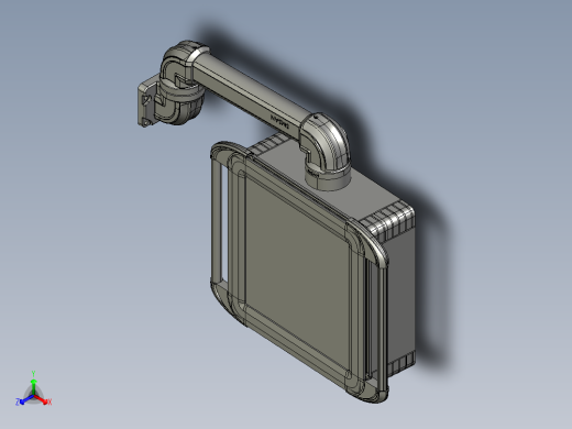 向下墙座+90度箱体连接器+控制箱正等轴测缩略图