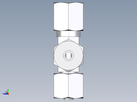 卡套式工业通用硬管接头EO_Swivel_nut_run_tee_EL06ZS71右视缩略图