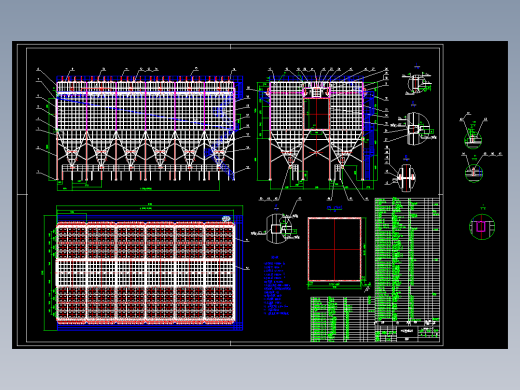 118种除尘器图纸袋式除尘器旋风除尘器脉冲除尘器图纸总装配图cad