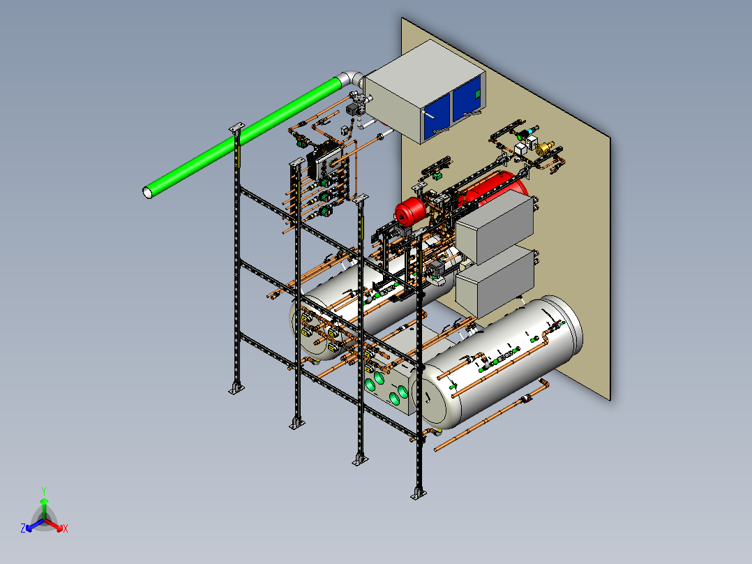 锅炉正等轴测图