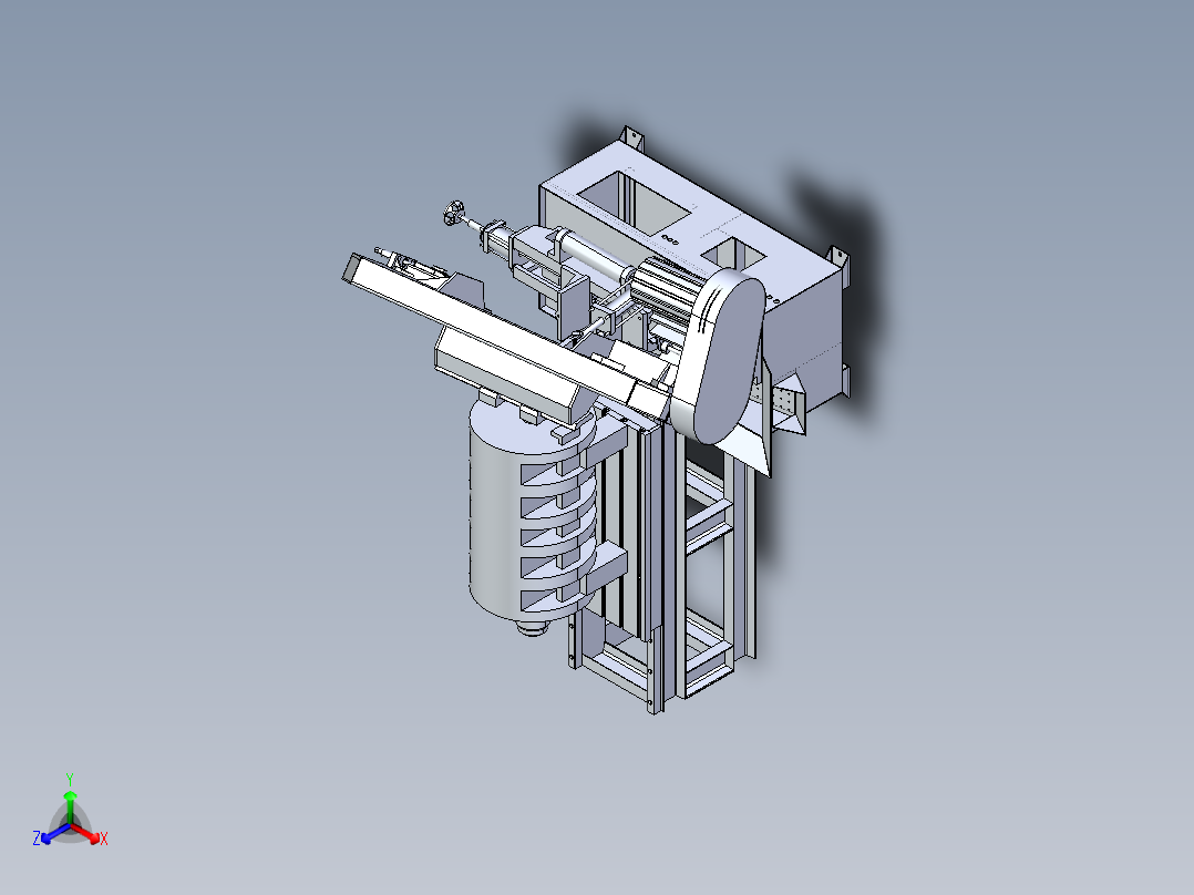 69 4028非标锯床正等轴测图