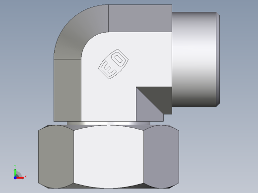 卡套式工业通用硬管接头EO_Swivel_nut_elbow_EW25SOMDCF前视缩略图