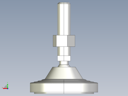 水平調整腳座(SUS製)LVA125-SUS-3D多系列多零件图纸模型后视缩略图