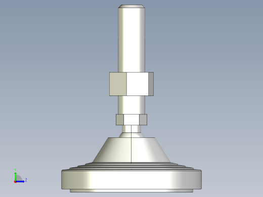 水平調整腳座(SUS製)LVA125-SUS-3D多系列多零件图纸模型左视缩略图
