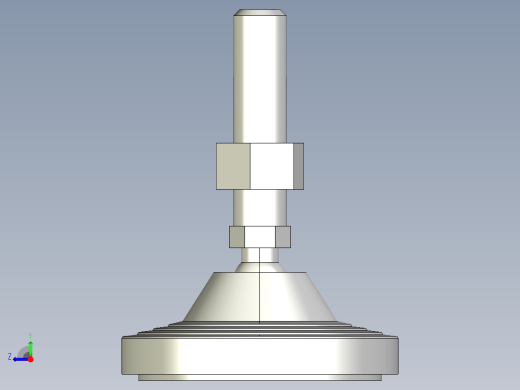 水平調整腳座(SUS製)LVA125-SUS-3D多系列多零件图纸模型右视缩略图