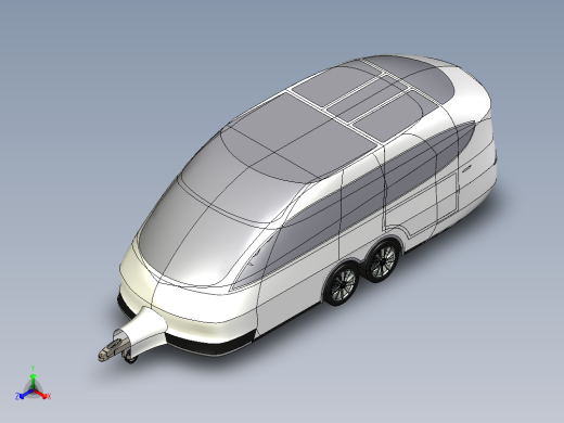 Caravan for Model X房车拖车造型3D图纸 STEP格式正等轴测缩略图