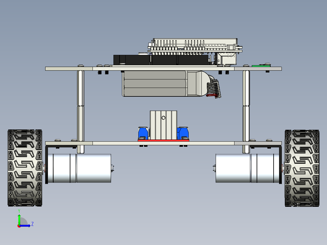 t双足自平衡小车3D图纸 STEP格式左视图