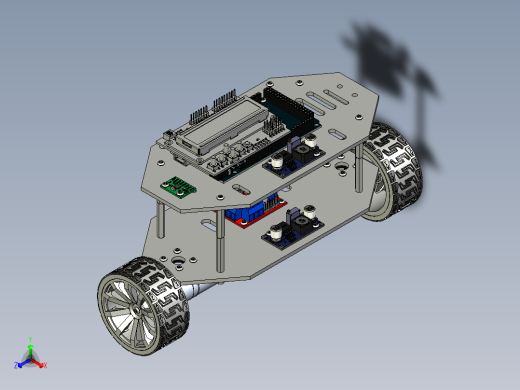 t双足自平衡小车3D图纸 STEP格式正等轴测缩略图