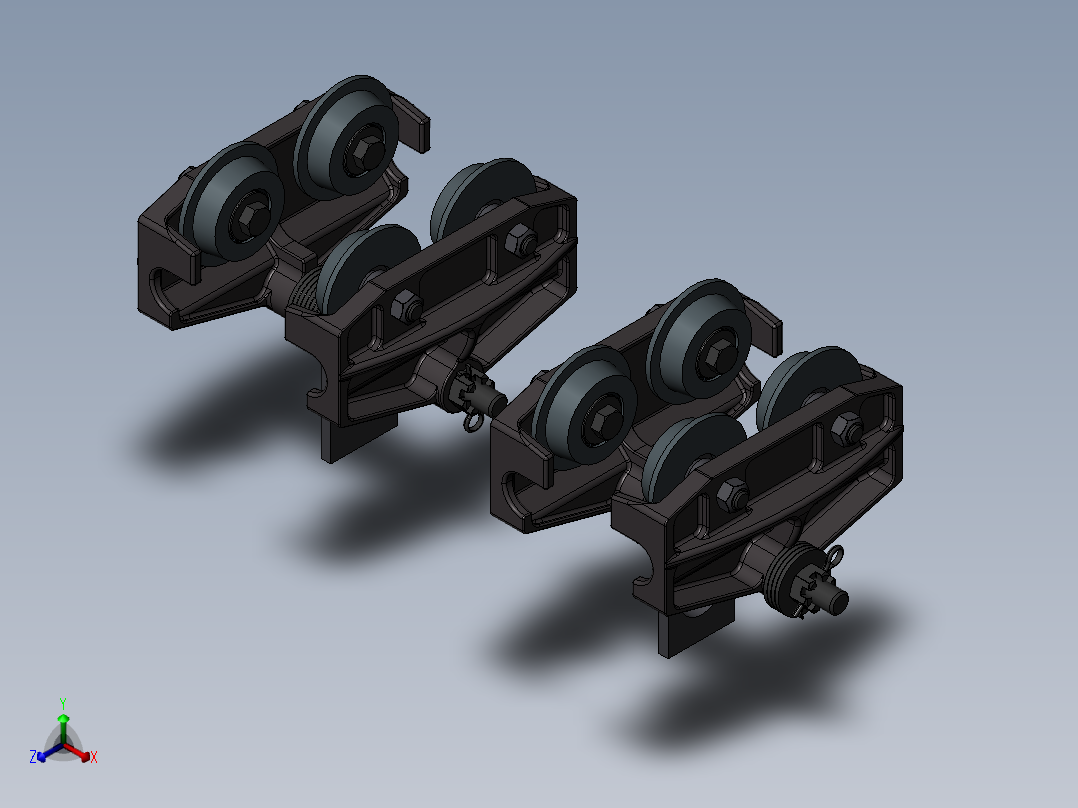 MT型手拉葫芦小跑车 工字钢滑车 2款正等轴测图
