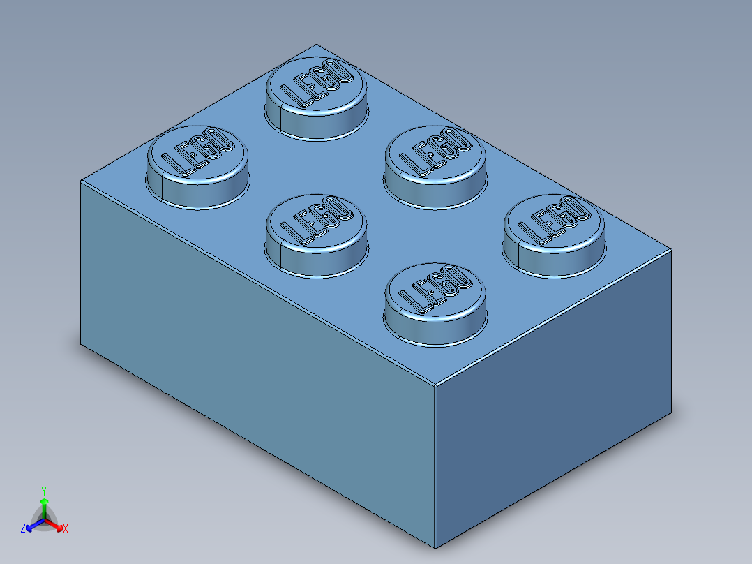 乐高套装 4421基本积木-4210130 - 3002 Medium Blue Brick 2 x 3.STEP正等轴测图