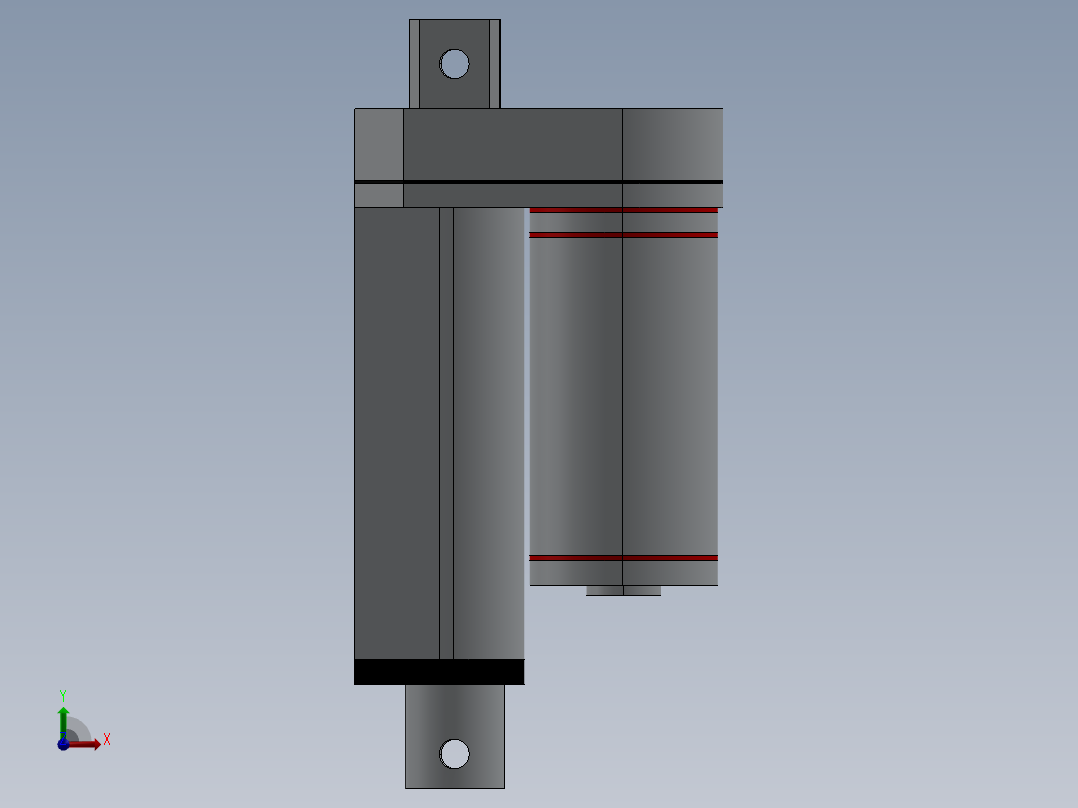 直线执行机构行程50mm前视图