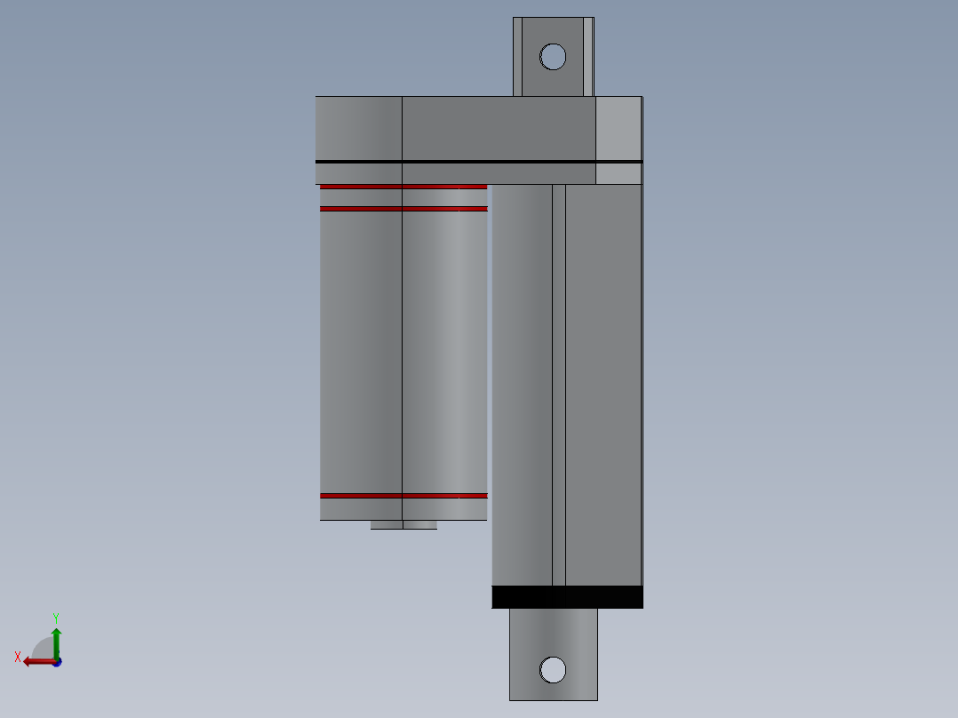 直线执行机构行程50mm后视图