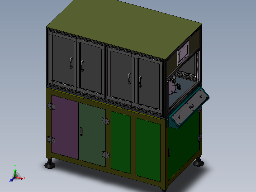 USB贴膜机 3D模型 非标自动化设备3D图纸3D模型