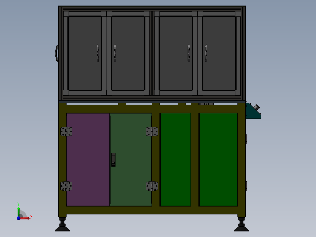 USB贴膜机 3D模型 非标自动化设备3D图纸3D模型前视图