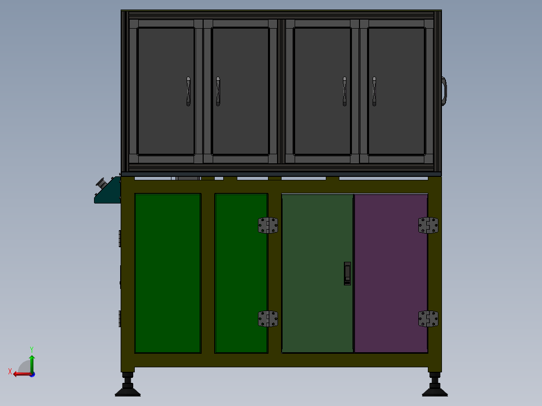 USB贴膜机 3D模型 非标自动化设备3D图纸3D模型后视图