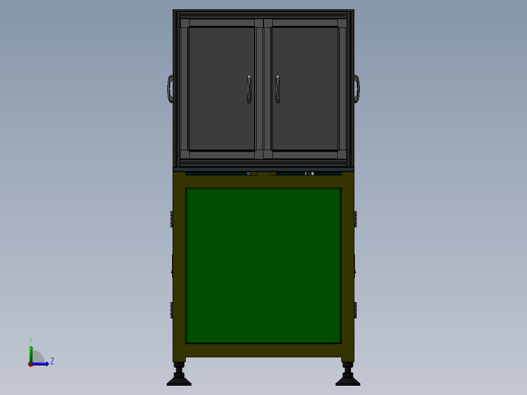 USB贴膜机 3D模型 非标自动化设备3D图纸3D模型左视图