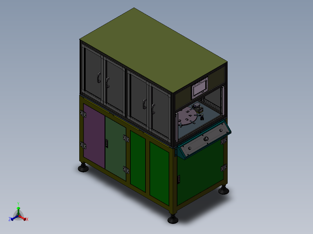 USB贴膜机 3D模型 非标自动化设备3D图纸3D模型正等轴测图