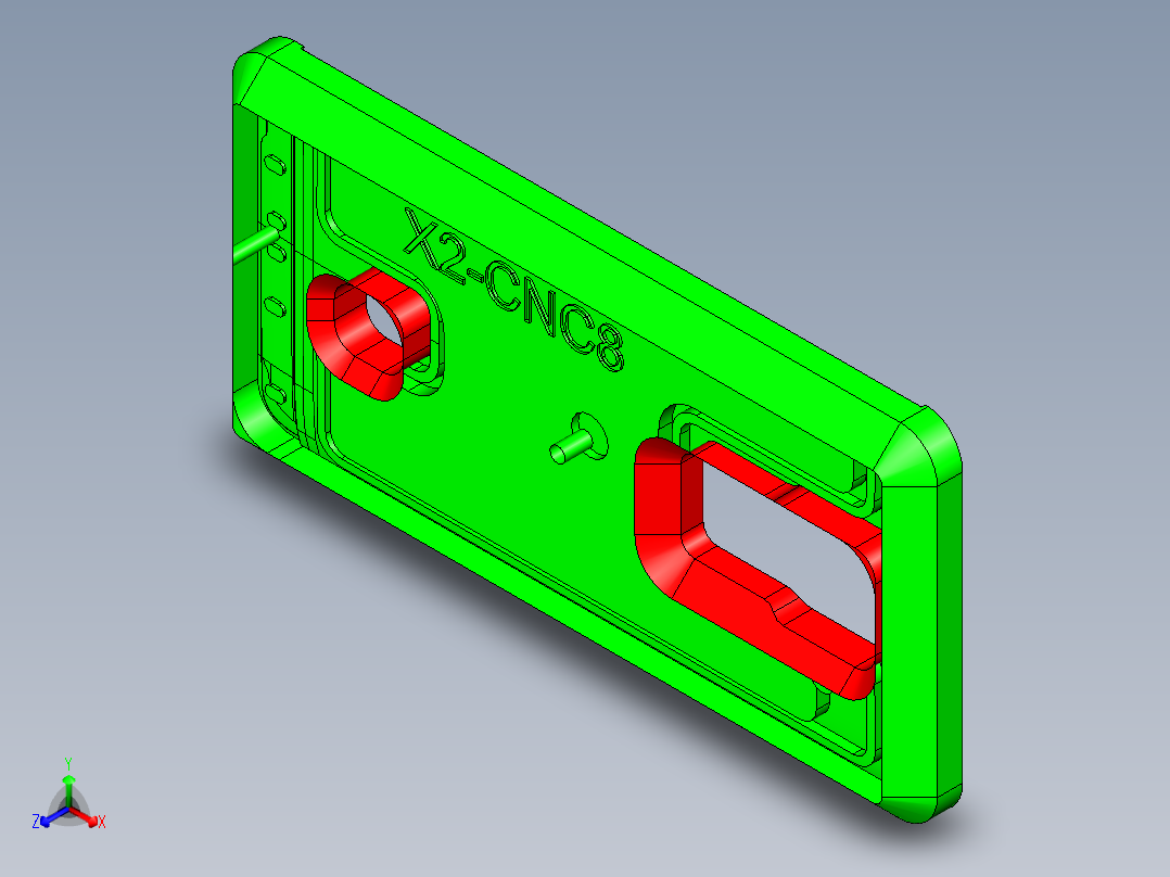 X2-CNC8笔记本CNC工装夹具三维模型GAIBAN-1209正等轴测图