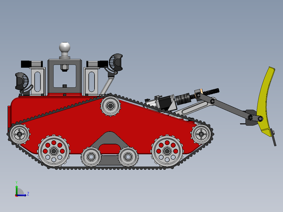 履带式铲雪车sw18可编辑左视图