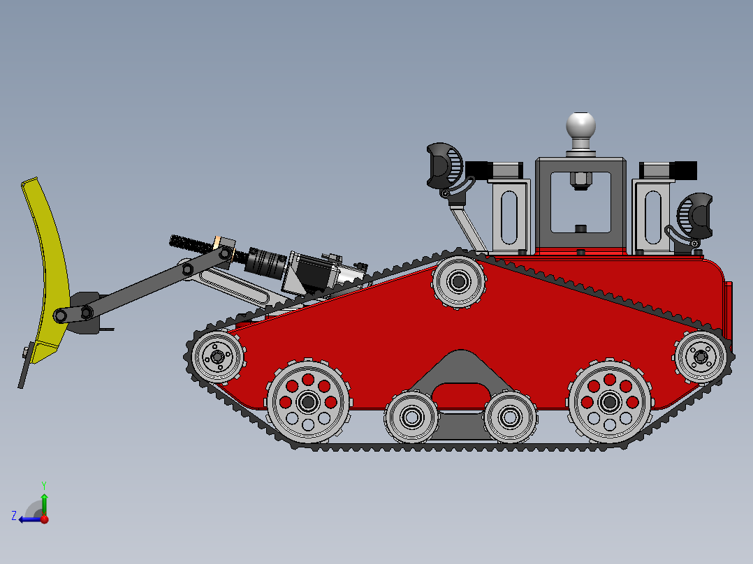 履带式铲雪车sw18可编辑右视图