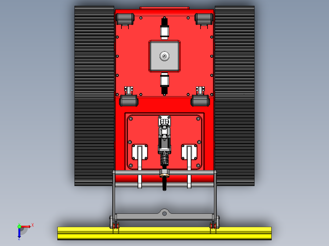 履带式铲雪车sw18可编辑俯视图