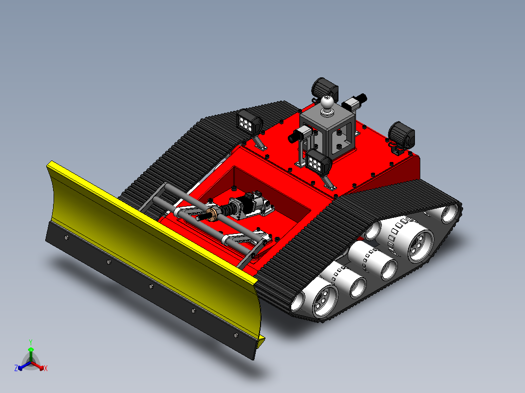 履带式铲雪车sw18可编辑正等轴测图